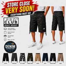 Pro Club Heavyweight Thick Twill Cargo Shorts With Belt Men's Size 30-54