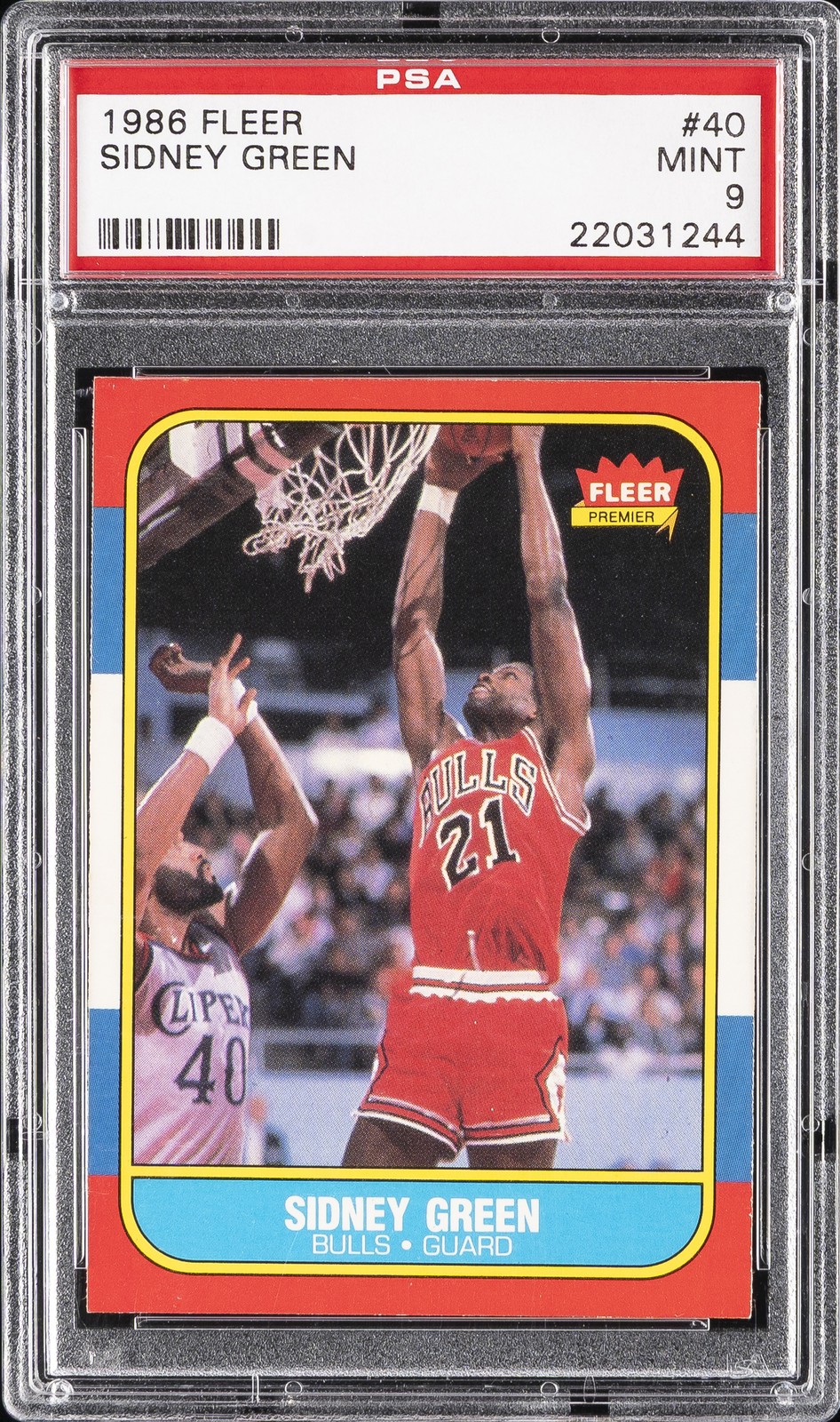 1986 FLEER #40 SIDNEY GREEN PSA 9