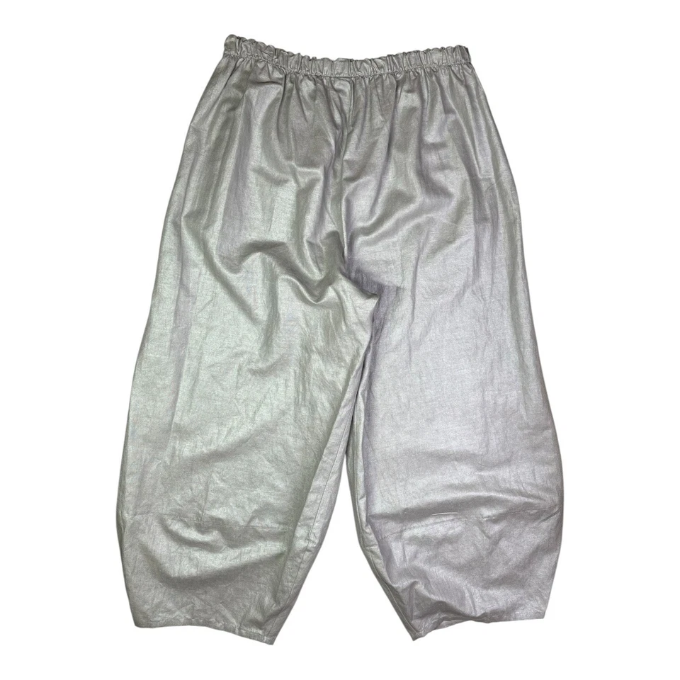 Pantalones linterna Bryn Walker talla grande 1X gris plata mezcla de lino Foto 3 de 4