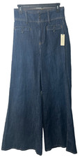 NEW Pilcro High-Rise Wide-Leg Trouser Jeans Size 27 Organic Cotton 140 Boho A52