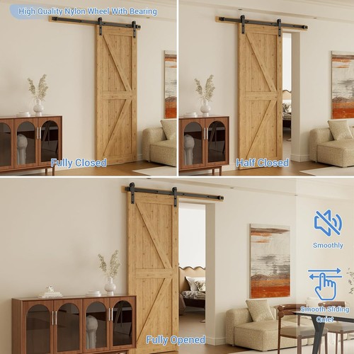 Sliding Barn Door Hardware Kit Heavy Duty Smooth Install - Picture 3 of 5