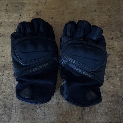 Motorcycle Gloves REV'IT Striker 3 Power Shield black Leather Mens size XL