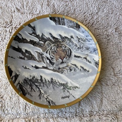 Hinterhalt im Schnee Royal Katzen Teller Sammlung