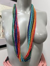 Beaded Multi Strand/ Colored Necklace. 36"