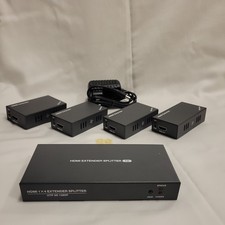 HDMI Extender Splitter 1x4 1080P@60Hz Over Cat 5E/6/7 Ethernet Cable 50m (165...
