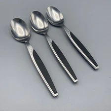 Marcrest Ebony Elegance Teaspoons 3pcs Stainless Black Handle Stars Mar-Crest