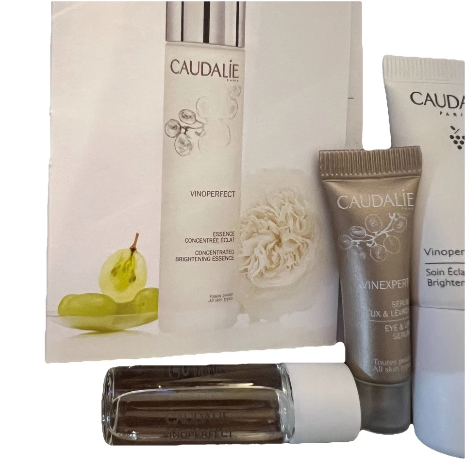 Caudalie Mini Paquete De 4 - Esencia Vinoperfect, Suero, Crema Para Ojos - Nuevo Foto 3 de 4
