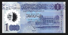 World Paper Money - Libya 1 Dinar 2019 Polymer Note @ Crisp UNC
