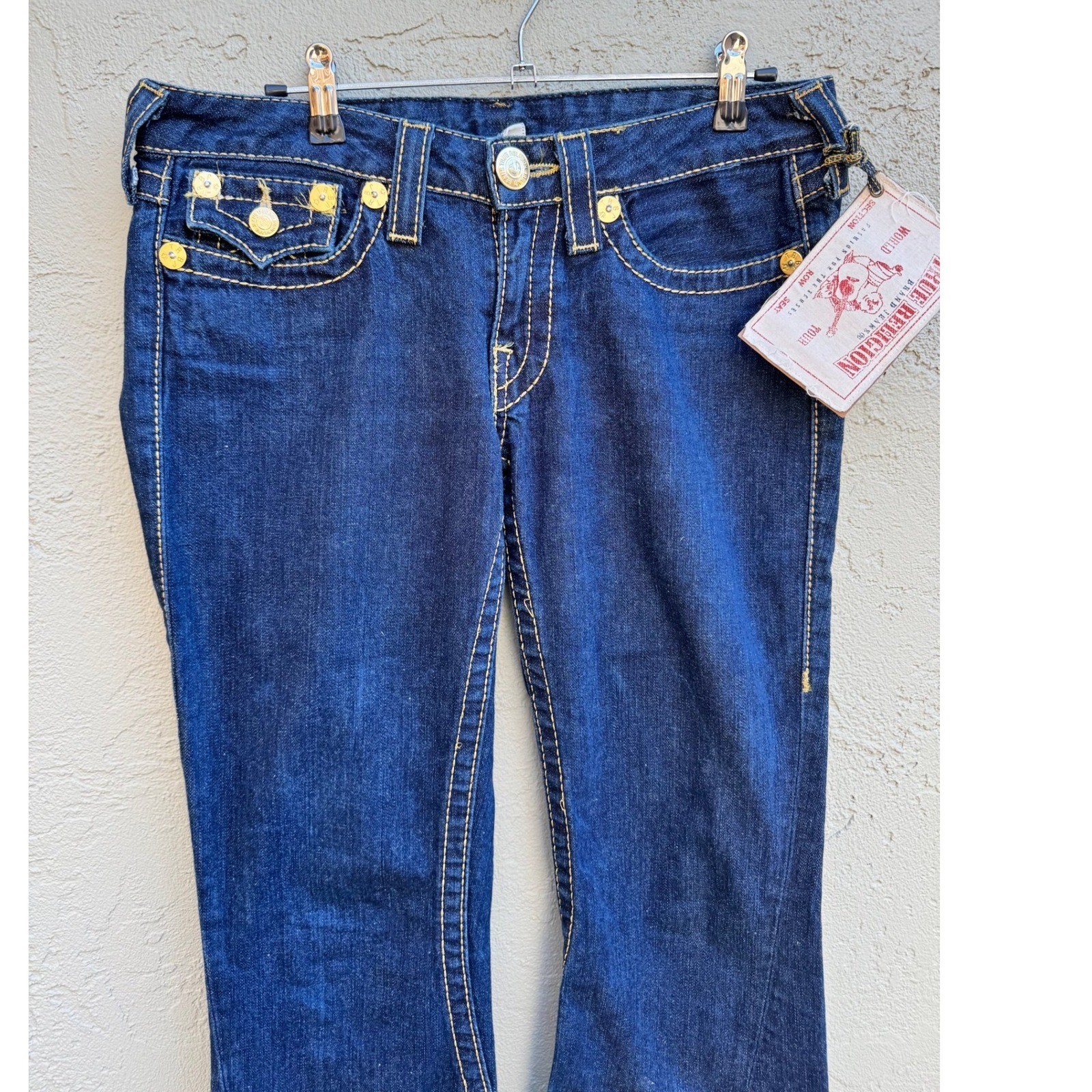 True Religion Womens New Studded Bootcut Dark Wash Denim Jeans Luxury Y2k thumbnail 2