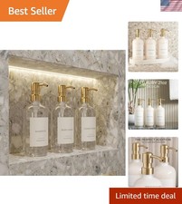 Stylish Shampoo  Conditioner Dispenser Set of 3 - Clear 21oz Bottles