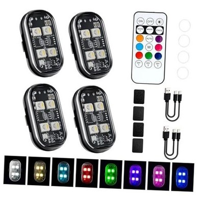  Upgrade 4PCS Wireless LED Strobe Lights (4 Lamp Beads, Lasts Longer), Anti 
