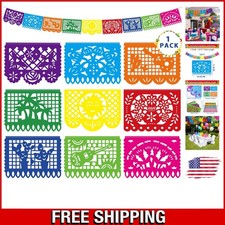 18 FT Cinco De Mayo Banner - 9 Exquisite Double-Sided Papel Picado Flags