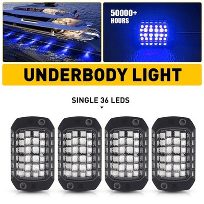 4x Blue 36LED Under Car Underbody System Underglow Neon Light Waterproof Lamp ER