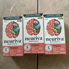 3 New Neuriva Brain Health Original - 30 Capsules x 3 Each Box Exp. 10/26 