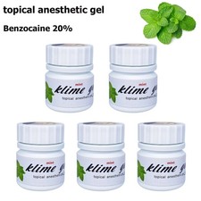5 Bottles Dental Topical pain free Gel 20 Benzocaine 1oz Jar Mint EXP June 2029