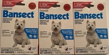 3 Packs Sergeants Bansect Squeeze-On Flea Tick Control Small Dogs 7-33 lbs New