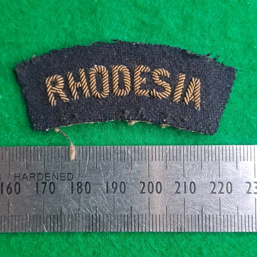 WW2 Rhodesian Bullion Dress Shoulder Title Badge - Rhodesia British Colonial