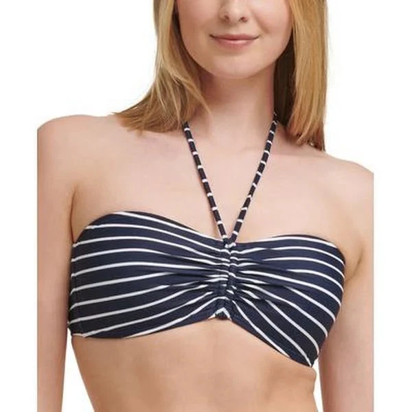 Top de bikini Tommy Hilfiger para mujer con halter central a rayas Foto 4 de 4
