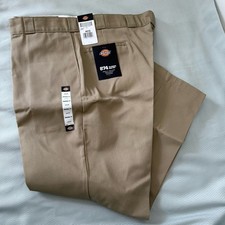 Dickies 874 Khaki Work Pants Original Fit Size 46 x 30 Wrinkle Resistant NEW