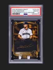 2025 BOWMAN DRAFT CHROME PROSPECT GOLD INK AUTO #CPA-KA KADE ANDERSON /15 PSA 10