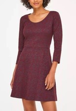 Loft Floral Jacquard Fit & Flare Dress - Size 12