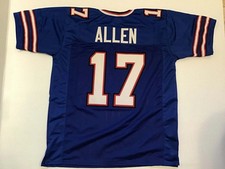 UNSIGNED CUSTOM Josh Allen Stitched Sewn Blue Jersey - M to 3XL