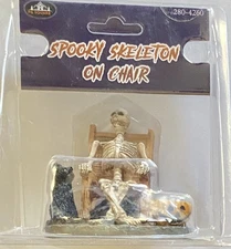 SPOOKY SKELETON ON CHAIR FG Square PUMPKIN HOLLOW 2020's NEW #280-4260
