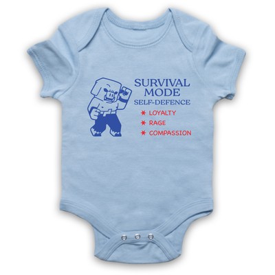 Survival Mode Selbstverteidigung Handwerk Film Bergbau Strampler Baby Grow Einteiler