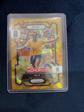Pele SP 2026 Panini Monopoly Prizm FIFA World Cup Soccer Gold Cracked Ice Brazil
