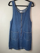 JLNY Women's Small Vintage 90s Jean Jumper Dress 100 Cotton Denim Summer Casual