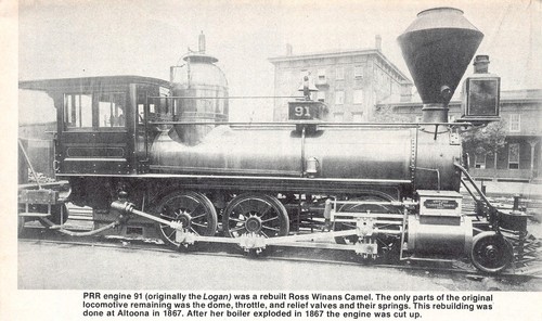 Pennsylvania Railroad Engine #91 Ross Winans Camel Altoona Rebuild Mag Excerpt