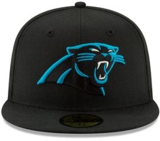 NUEVO CON ETIQUETAS Auténtico NFL Carolina Panthers Negro New Era 59Fifty Sombrero de Equipo Ajustado