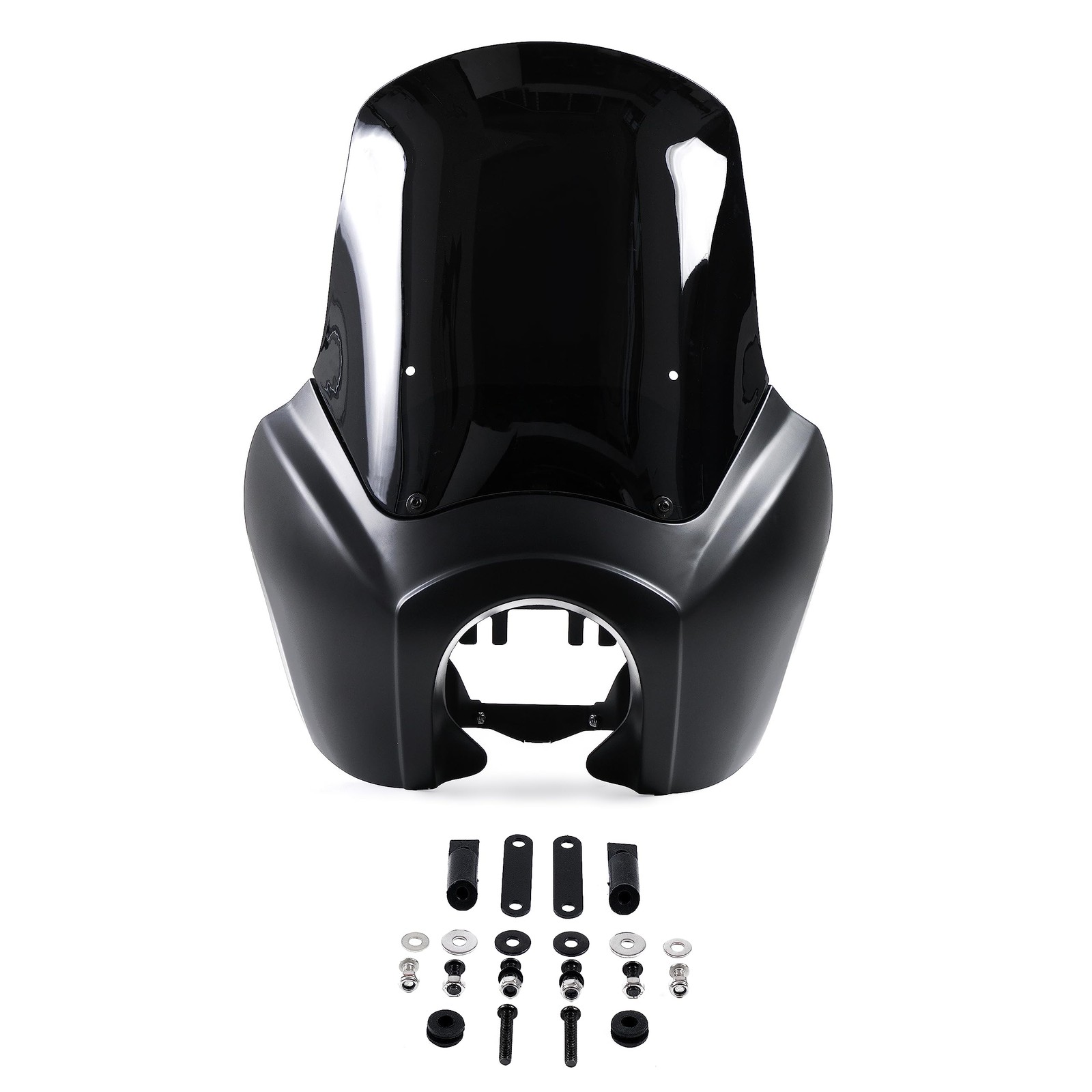 Matte Gloss Black Tall Windshield Club Style Kit for Dyna Super Glide FXDXT FXR