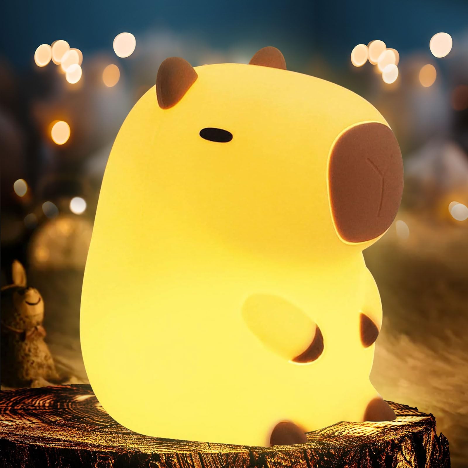 Best Capybara Night Light Cute Squishy Lamp Gifts, Rechargeable Dimmable Animal