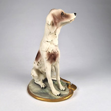 Statuina cane Capodimonte setter inglese Giovanni Barbetta Flavia porcellana Italia