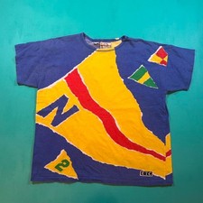 Vintage 90s single stitch color block tee unique late 80s 90s colorful t shirt
