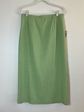 Sag Harbor Skirt Size 12 Spring Green Lined Straight Midi Length Back Zip