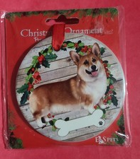 Welsh Corgi/ E S Pets Christmas Ornament Ceramic Round- New/Personalize