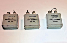 QTY 3 Sangamo Capacitors: 0.1  F labeled as .1 MFD Voltage Rating: 2000 WVDC