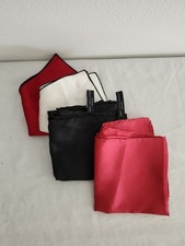 4 Silk Pocket Squares 2 Red ,1 White, 2 Black ,2 From Saks 5th Avenue Monsiure