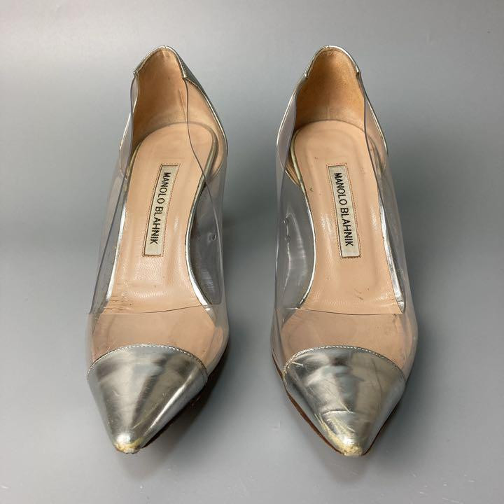 Manolo Blahnik Pumps Heel EU36.5 Clear And Silver 0054649K