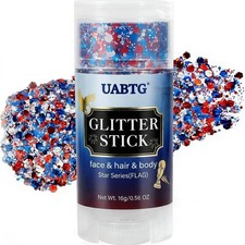 Red White Blue Glitter Stick Face Body Hair Patriotic Glitter Makeup 4th of July