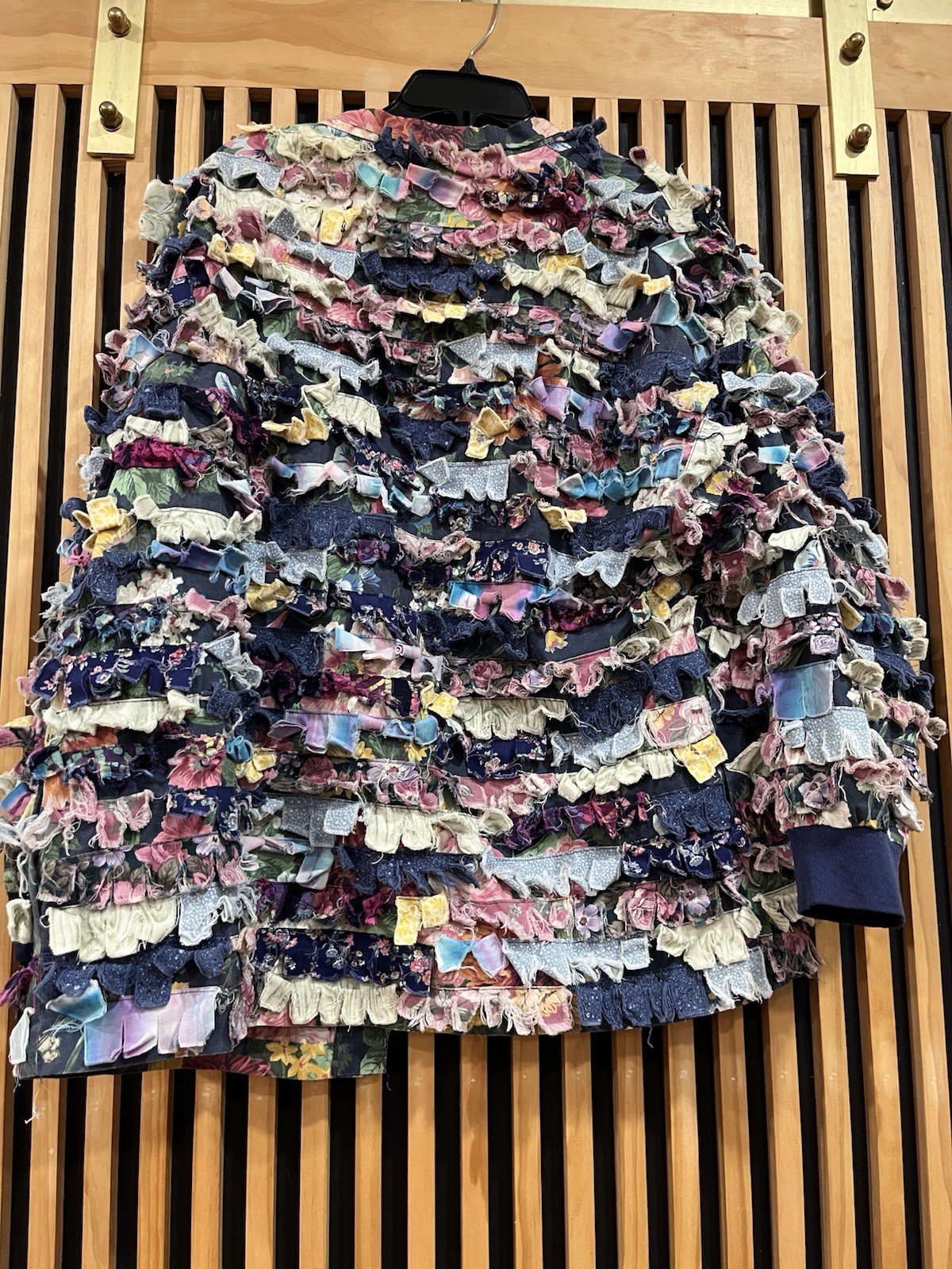 Vintage 90’s Mixed Patchwork Fringe Jacket Medium… - image 3