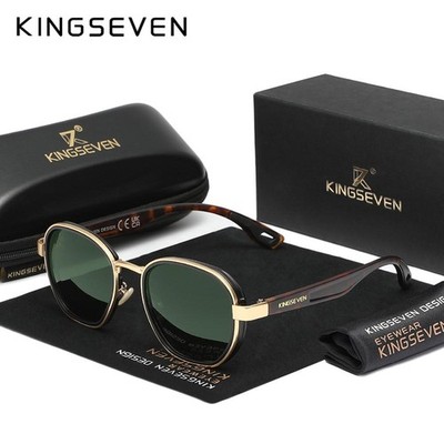 KINGSEVEN Polarized Sunglasses UV400 Men Women Round Luxury Outdoor Fashion Glas