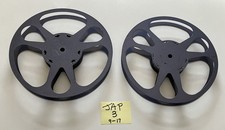 2 -16mm 400' EMPTY METAL FILM REELS GOLDBERG BROS.  PURPLE  JAP  NICE