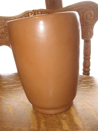 VAN BRIGGLE POTTERY BROWN LARGE VASE SIGNED S.E.