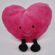 Jellycat pink heart 8" Amuseable plush stuffed animal retired smiling