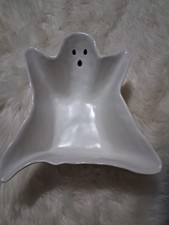 Ghost Candy Bowl Pottery Barn Style White Deep Bowl Ceramic 