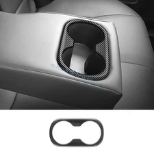 For Toyota Prius 2023-2024 ABS Carbon Fiber Rear Armrest Water Cup Holder Cover