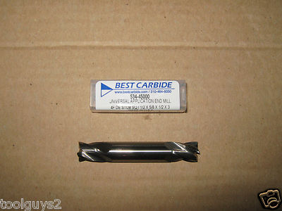 BEST CARBIDE 4 FLUTE UNIVERSAL APPLICATION 7/32'' DOUBLE END STUB END MILL''NEW''